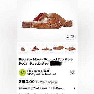 BED|STU Brown Leather Mules